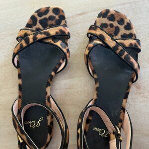 J. Crew Abbie cross-strap sandal in leopard calf hair Size 6.5